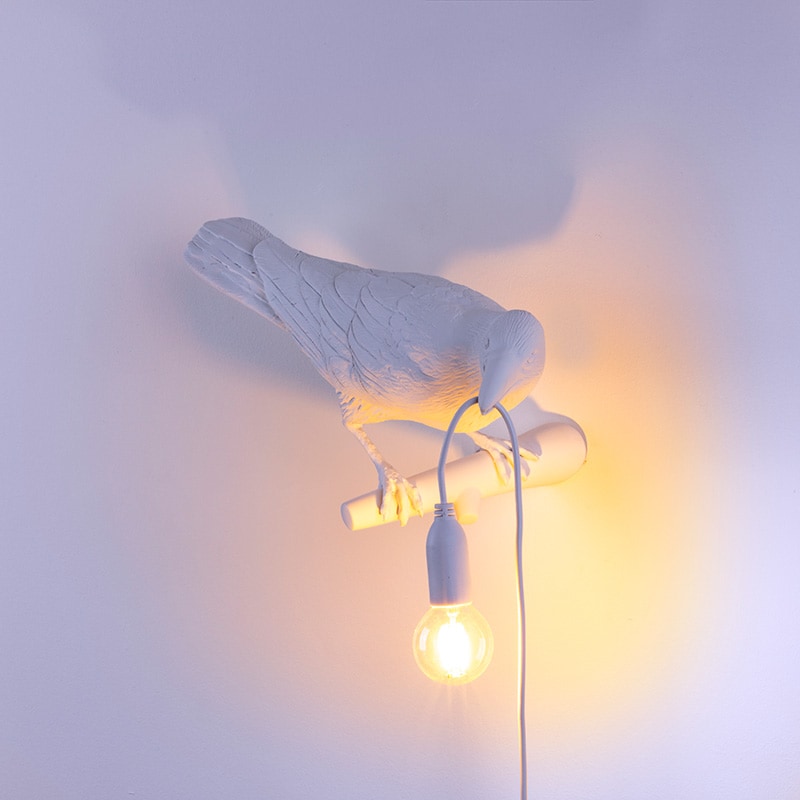 Bird wandlamp looking right outdoor - White