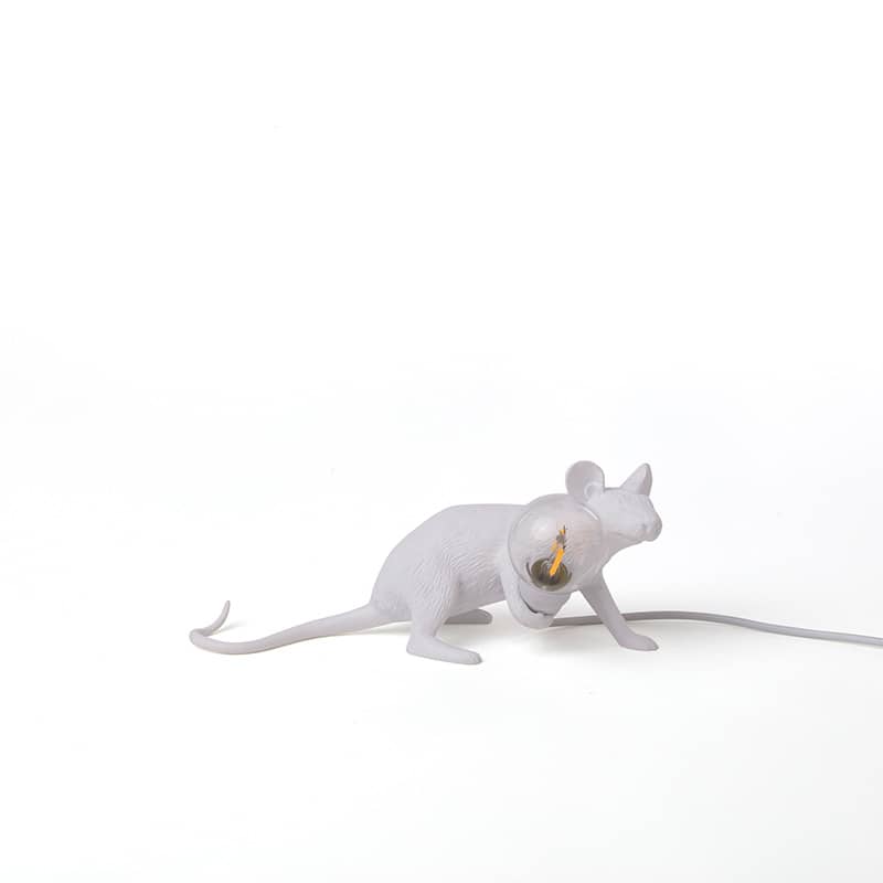 Mouse lie down USB tafellamp - White