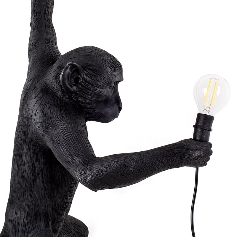 Monkey wandlamp hanging left hand outdoor - Black