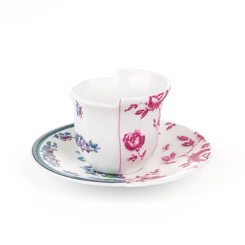 Hybrid-leonia coffe' cup with saucer in porcelain