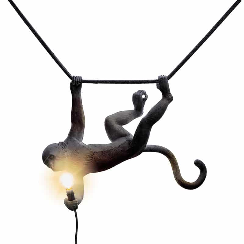 Monkey plafondlamp swing outdoor - Black