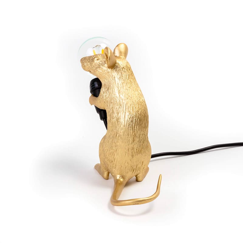 Mouse sitting USB tafellamp - Gold